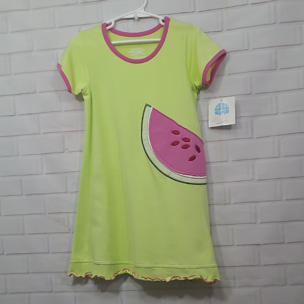 Casual Green and Pink Watermelon Dress